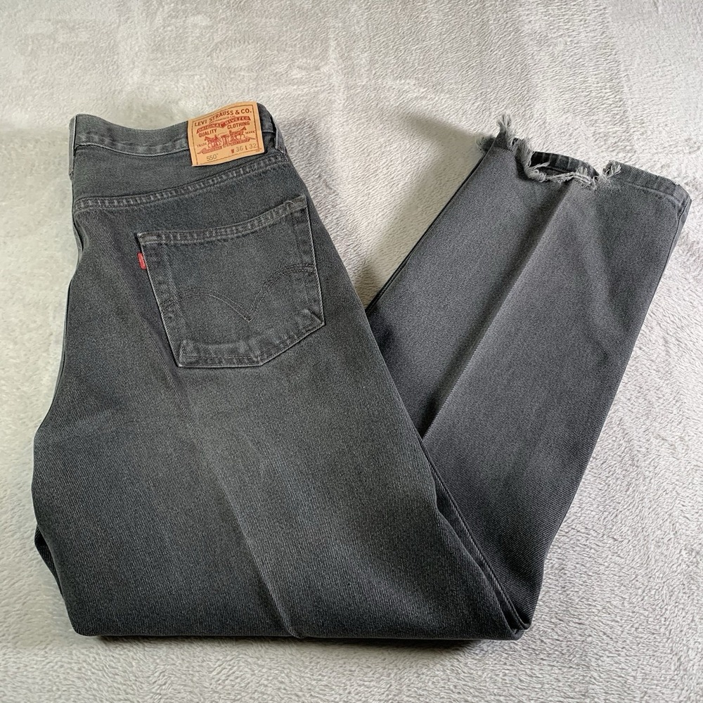 Vintage Levis 550 Jeans Mens 36x32 Gray Medium Wash Relaxed Tapered Y2K Denim - Picture 1 of 16